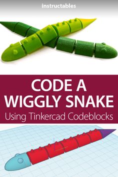 the book cover for code a wiggly snake using tinkerad codeblocks