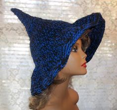 Make this awesome blue and black witch/wizard hat apart of your costume for your next party, festival or cosplay event.  Great for men or women or to give as a gift to your favorite witchy friend. Created with dark blue and black acrylic yarn. Hand wash with a mild detergent and lay flat to dry. 17" brim to tip fits most adults Hat Cosplay, Wizard Costume, Costume For Men, Wizard Hat, Festival Hat, Black Witch, Witch Outfit, Cosplay Halloween, Party Festival