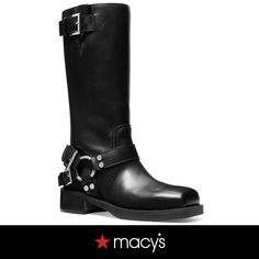 in stock Black Moto Boots, Leather Moto, Moto Boots, Womens Boots, In Store, Pick Up, Shoe Accessories, Buy Online, Michael Kors