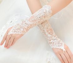 Tulle gloves fingerless gloves Rhinestone gloves by Coverfront Ivory Gloves, Bride Gloves, Tulle Gloves, Lace Fingerless Gloves, Crystal Lace, Prom Accessories, Lace Bride, Wedding Gloves, Bridal Gloves