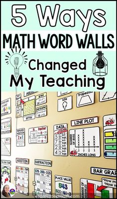 a bulletin board with the words 5 ways math word walls changed my teaching