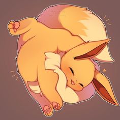 a drawing of a baby pokemon laying on it's back with its eyes closed