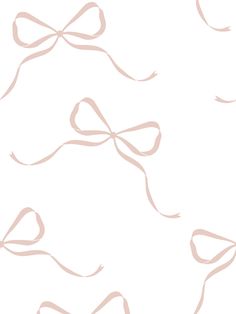 a white background with pink bows on it