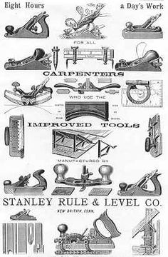 an old advertisement showing various types of sewing machines and tools in different stages of development