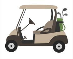 an image of a golf cart with driver