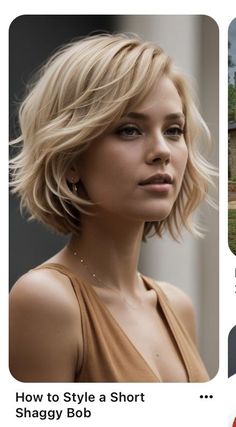 Short Shaggy Bob Hairstyles, Textured Bob Hairstyles, Short Shaggy Bob, Shaggy Short Hair, Shaggy Bob, Choppy Bob Hairstyles, Blonde Woman