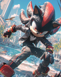 an animal character in the video game sonic, with red hair and big ears on his head