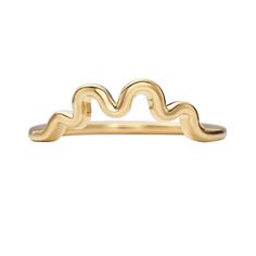 a gold ring with wavy lines on it