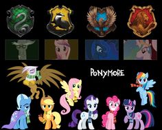 many different types of pony ponies with their names on the front and back sides