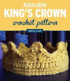 a crocheted crown sitting on top of a table