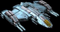 a sci - fi fighter ship is shown on a black background