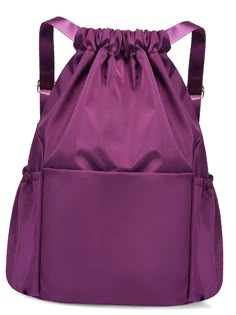 a purple bag with straps on it