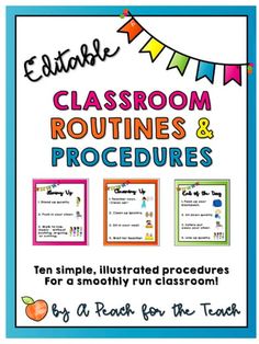 classroom routine and procedure posters for teachers