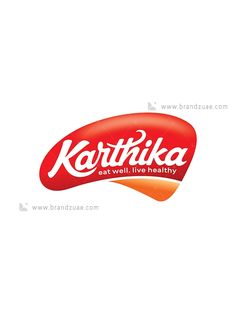 the logo for karttika is shown in red and orange on a white background