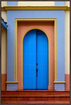 Cartagena Door V by Leftbank Art Cuban Architecture, Mexican Doors, Mexican Colors, Window Mural, Blue Doors, Modern Contemporary Home, Door Detail, Exterior Front Doors, Door Murals