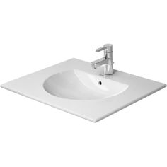 The Duravit 04996300001 is a white 24-3/4" bathroom sink with an overflow and tap platform from the Darling New Collection. It is constructed from high-quality ceramic and features the WonderGliss coating technology that is baked into the ceramic which helps protect against dust and dirt accumulation, resulting in a longer service life and less maintenance. This sink can be installed as a wall mount or as a vanity top. It is designed for single-hole faucets and comes with an overflow drain to prevent spills due to clogs. By creating an advanced manufacturing process, Duravit has made itself known for its strong and reliable products. Trusted and proven, Duravit has a wide selection of items to choose from, all with the assurance of a toughness and innovation to form and function.Here at Pl Bathroom Concepts, Single Basin Sink, Wall Mount Sink, Bathroom Drain, Wall Mounted Bathroom Sink, Single Basin, White Sink, Single Hole Faucet, Basin Sink