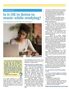 the article is it ok to listen to music while studying?