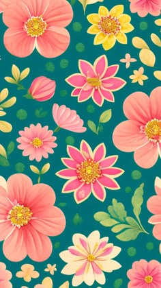 an image of colorful flowers on a green background