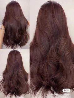 Pinkish Brown Hair, Mahogany Brown Hair, Hair Color Mahogany, Mahogany Hair, Korean Hair Color, Hair Color Underneath, Ash Hair Color