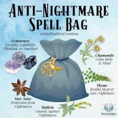 For a restful sleep. Things To Put Under Your Pillow, Nightmare Spell Witchcraft, Ward Off Bad Dreams, Witchy House Keeping, Sleep Pouch Spell, Witch Ball Recipe, Under Pillow Spells, Sleep Spell For Others, Herbs For Nightmares