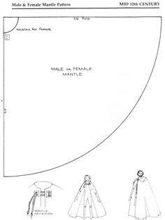 the sewing pattern for a cape is shown