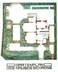 a drawing of a plan for a house with stairs and balconies on the first floor