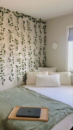 room idea | apartment idea | greenery |plants | room decor | bedroom inspo | back to school | green | sage | white | living | bedroom | dream room | minimalist bedroom | vintage | aesthetic | pinterest room decor | trendy | hot girl summer | top picks Hiasan Bilik Tidur, Sage Green Bedroom, College Dorm Room Decor, Dorm Room Inspiration, Pinterest Room Decor, Redecorate Bedroom, Cozy Room Decor, Teen Bedroom Decor, Room Design Bedroom