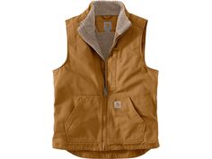 The Carhartt Washed Duck Sherpa Lined Mock Neck Vest is constructed from 12-ounce, 100% cotton washed duck. There are several pockets including a map pocket on left-chest with zipper closure, and two large sherpa-lined front pockets.Features12 Ounce 100% Cotton washed duckSherpa LiningMap PocketTwo large sherpa-lined front pocketsTwo inside pocketsDrop-tailTriple-stitched main seams , Clothing & Footwear,Outerwear,Vests SKU - 84533712345 Carhartt Vest Outfit, Carhartt Vest, Cozy Vest, Mens Sherpa, Womens Sherpa, Carhartt Jackets, Carhartt Womens, Carhartt Women, Men Carhartt