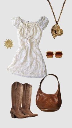 #70soutfit #70s #outfit #inspo #outfitinspo #hippieoutfit #fyp Like Dancing Outfit Country, Thrifted Birthday Outfit, Country Cottage Outfit, 70s Beach Outfit, Gold Cowgirl Boots Outfit, Birthday Concert Outfit, 70s Country Outfits, Daisy Jones Aesthetic Outfits, Cowgirl Hippie Outfits