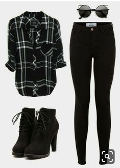 Flannel Fashion, Flannel Outfits, Black Flannel, Teenage Fashion, Hipster Outfits, Looks Black, Outfit Trends, Teenage Fashion Outfits, Edgy Outfits