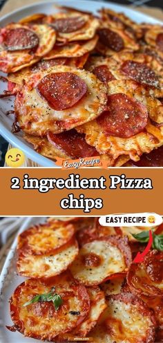 Snack on these easy, crispy Pizza Chips made with just two ingredients. They're the perfect quick fix for your pizza cravings, delivering bite-sized bursts of cheesy, tomatoey goodness. #SnackTime #PizzaLovers #EasyRecipes Pizza Pepper Poppers, Pizza Related Recipes, Mexican Pizza Bites, Flatbread Pizza Appetizers, Cheese Pizza Bites, Crispy Pizza Balls, Pepperoni Pizza Popcorn, Pepperoni And Cheese Chips, Small Pizzas For Party