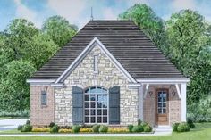 this is an artist's rendering of the front elevation of these small house plans