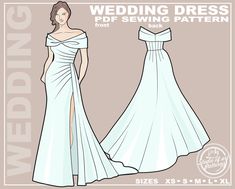 the wedding dress sewing pattern is shown