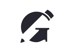 a black and white logo with the letter g in it's center, surrounded by an arrow