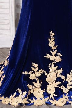 Blue Velvet Formal Dress, Navy Blue And Gold Dress, Blue And Gold Prom Dress, Blue Velvet Prom Dress, Gold Lace Gown, Royal Blue Velvet Dress, Velvet Mermaid Dress, Navy And Gold Dress, Silver Lace Dress