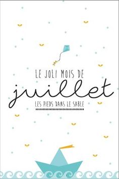 a card with the words je joli mois de juillet on it