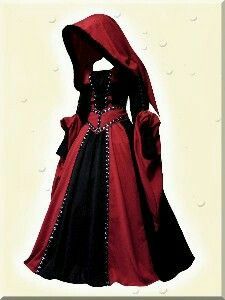 Hooded Royal Red Medevil Dress, Mid Evil, Medieval Dresses, Dress Medieval, Medieval Gown, Medieval Garb, Medieval Clothes, Gothic Shop, Ren Fair