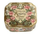 an old fashioned box with flowers painted on the front and sides, sitting in a white background