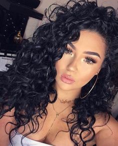 Short Black Wigs, Long Curly Hair, Curly Wigs, Long Curly, Frontal Wigs, Hair Dos, Curly Hair Styles Naturally, Lace Frontal, Gorgeous Hair