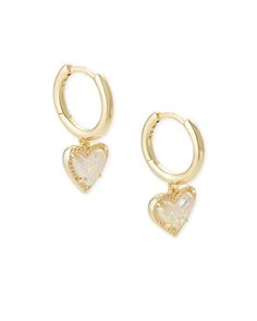 Ari Heart Gold Huggie Earrings in Iridescent Drusy | Kendra Scott Gold Huggie Earrings, Huggie Earrings Gold, Mode Zara, Kendra Scott Earrings, Jewelry Lookbook, Huggie Earrings, Kendra Scott Jewelry