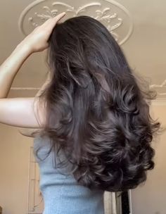 Healthy Thick Hair Aesthetic, 90s Inspo Hair, Waist Length Brown Hair, Hair Care Long Hair, Long Thick Hair Aesthetic, Long Thick Brown Hair, Thick Hair Aesthetic, Long Hair No Layers, Hair Goals Aesthetic