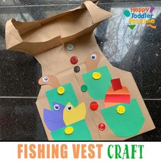 a paper bag that has fish on it and the words fishing west craft written in large letters