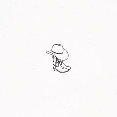 a drawing of a cowboy hat and boots