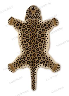 an animal print rug with the shape of a man's body in leopard spots