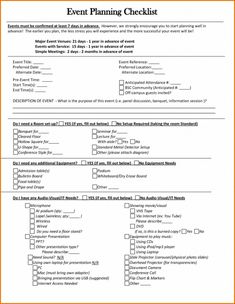 an event planning checklist is shown