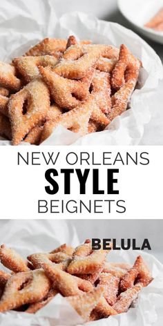 new orleans style pretzels are being served in white paper