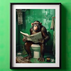 43665004200130|43665004232898|43665004265666 Toilet Poster, Toilet Pictures, Toilette Design, Poster Green, Restroom Design, Animal Humor, Quirky Decor, Green Room, Hur Man Målar