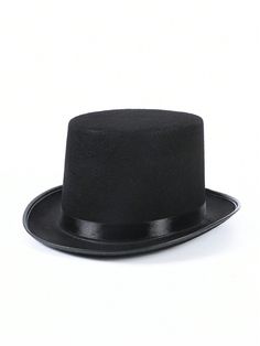 1pc Retro British Style Teenage Top Hat For Spring/Summer, Magician Performance Prop High Top Hat, Lincoln Hat Black Casual   Polyester  Bucket Hat   Kids Accessories, size features are:Bust: ,Length: ,Sleeve Length: Magicians Hat, Magician Hat, Gentleman Hat, Style Gentleman, Jazz Hat, Black Fairy, Funny Hats, Witch Outfit, Derby Hats