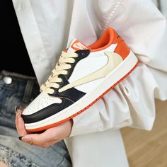 Take flight with the Orange&Beige Custom Low Air Jordan 1 x Travis Scott! Conquer the streets with the bold colors and daring design of this custom AJ1 sneaker. Whether you're aiming for a dramatic entrance or making a statement with your style, these shoes guarantee you'll do it in elaborate fashion. Let's go, risk-takers! 🤩 🔥 100% genuine, Brand New.👟 Custom sneakers.💫 Every pair is hand-made to order.✨ Best quality waterproof and scratch-proof paints used.✨ 1000+ satisfied customers acros Air Jordan 1 Travis Scott, Dramatic Entrance, Low Air Jordan 1, Orange Amp, All Nike Shoes, Air Force 1 Custom, Custom Air Force 1, Custom Sneakers, Sneakers Men Fashion