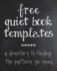 a blackboard with the words free quiet book templates written on it